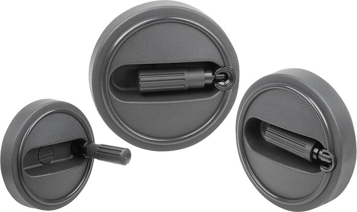 Handräder mit Zylindergriff umlegbar, inch