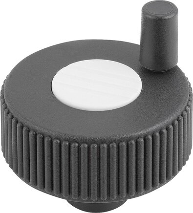 Rändelräder mit Griff, Form M, mit Querbohrung und Gewindestift, inch