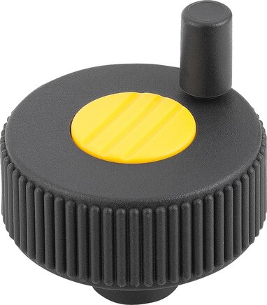 Rändelräder mit Griff, Form M, mit Querbohrung und Gewindestift, inch