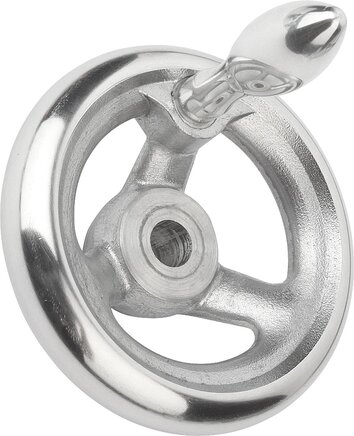 Handräder DIN 950 aus Aluminium, mit feststehendem Ballengriff, inch