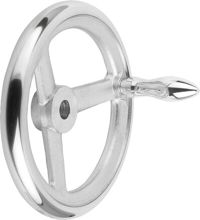 Handräder DIN 950 aus Aluminium, mit drehbarem Ballengriff, inch