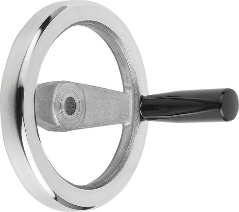2-Speichenhandräder aus Aluminium, gerader Radkranz, mit drehbarem Zylindergriff, inch