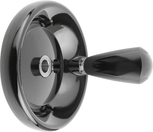 Scheibenhandräder mit drehbarem Griff, Form E, mit Passbohrung, inch