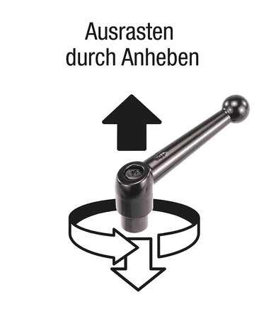 Klemmhebel mit Innengewinde, Stahlteile aus Edelstahl, inch