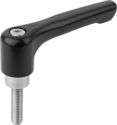 Klemmhebel, flach mit Außengewinde, Stahlteile aus Edelstahl, inch