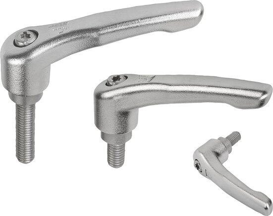 Klemmhebel Edelstahl mit Außengewinde, inch