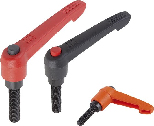 Klemmhebel mit Druckknopf mit Außengewinde, inch