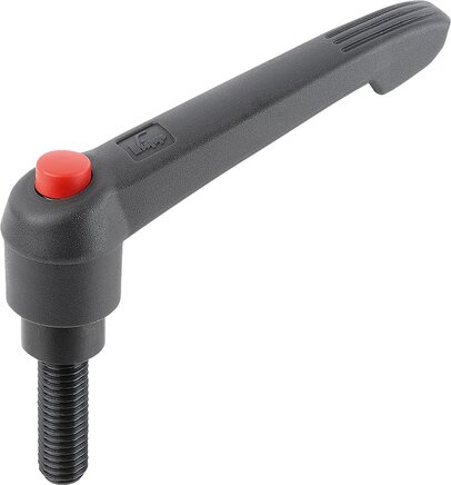 Klemmhebel mit Druckknopf mit Außengewinde, inch