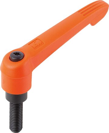 Klemmhebel mit Außengewinde und Kunststoffgriff, inch