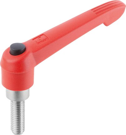 Klemmhebel mit Druckknopf mit Außengewinde, Stahlteile aus Edelstahl, inch
