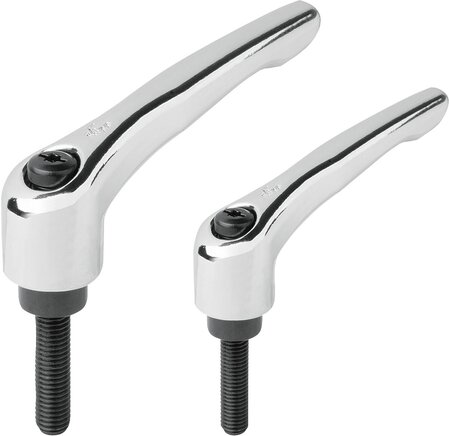 Klemmhebel mit Außengewinde, hochglanzverchromt, inch