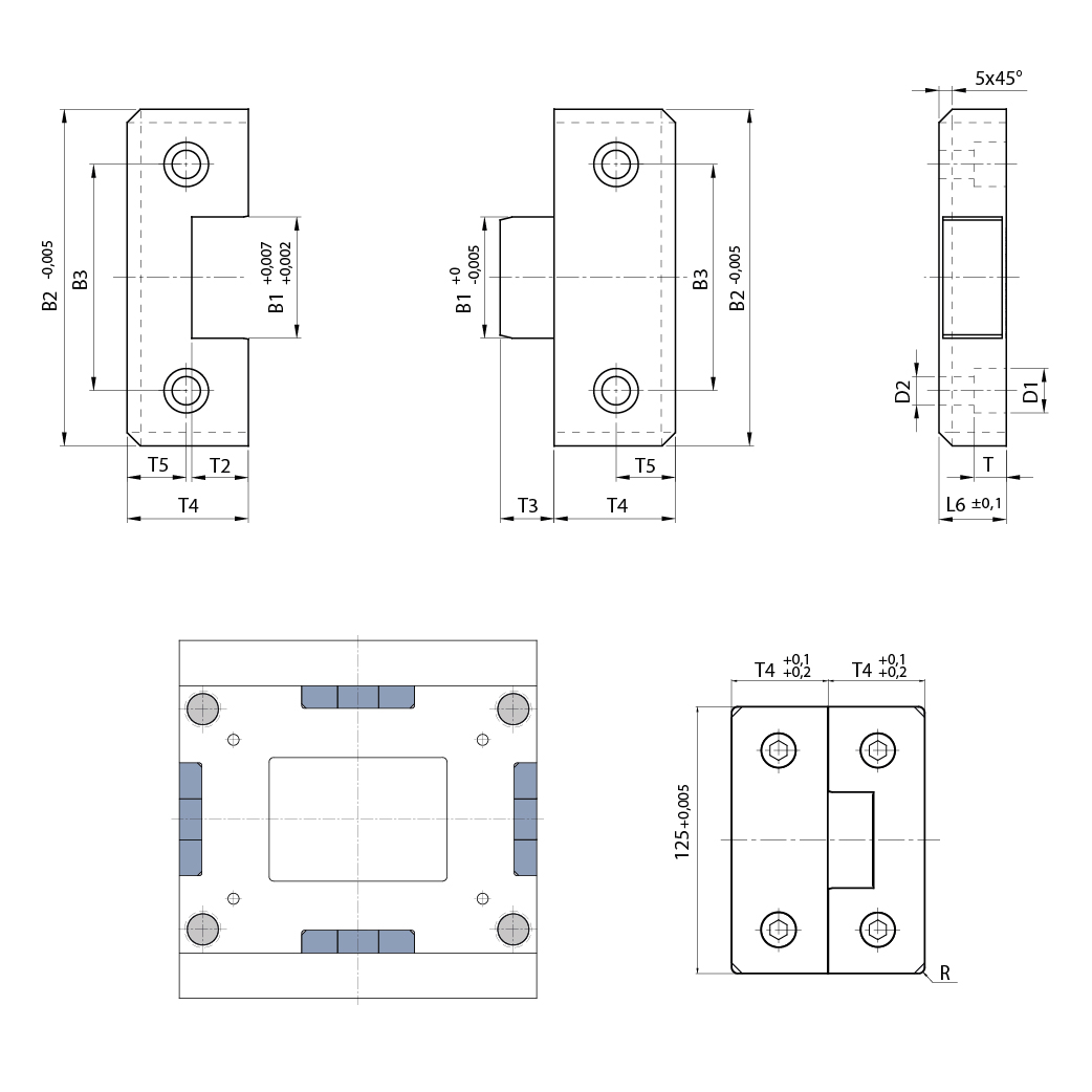 Bloco de travamento com ajuste