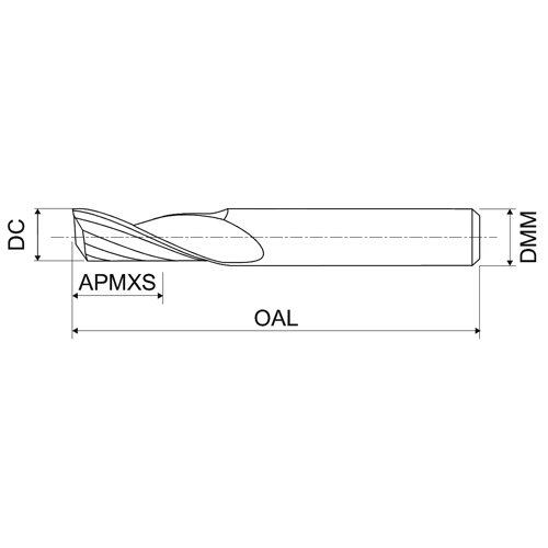 Fresa de carboneto sólido 1.5 - 12 mm, 1 aresta de corte KERFOLG