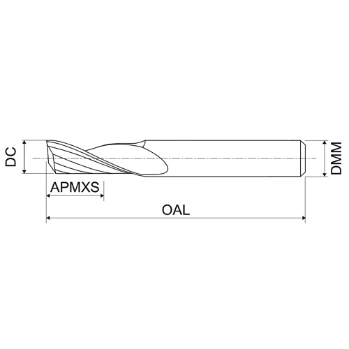 Fresa de carboneto sólido 1.5 - 12 mm, 1 aresta de corte KERFOLG
