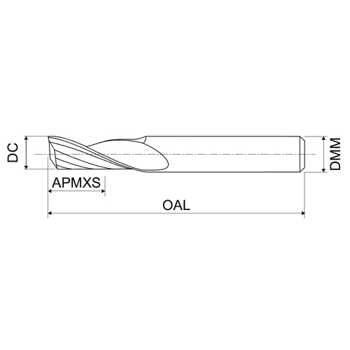 Fresa de carboneto sólido 2 - 10 mm, 1 aresta de corte KERFOLG