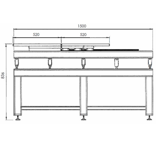 Mesa p/ Moldes com Placas Roscadas M8 p/ Suportes Forjados - 1,5 a 3T