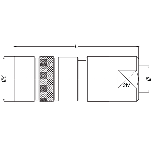 Acoplamento Face Plana Rosca Fêmea