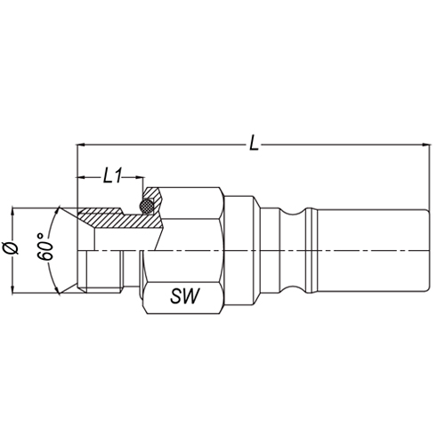 Recore Face Plana Rosca Macho