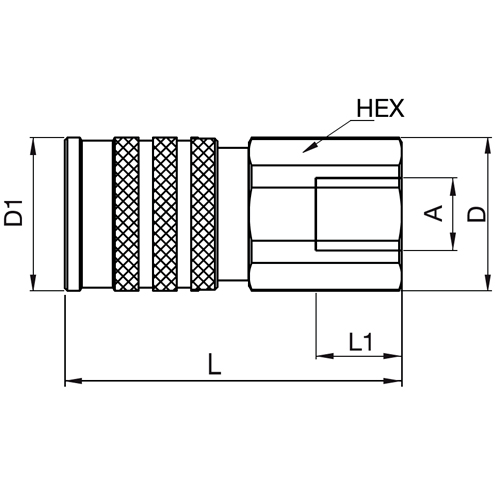 Acoplamento Hidráulico BSP Face Plana Rosca Fêmea