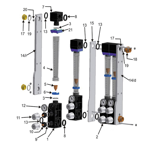 Componentes Caudalímetro