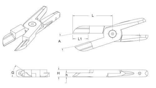 Alicate em Linha, Lâmina Recta