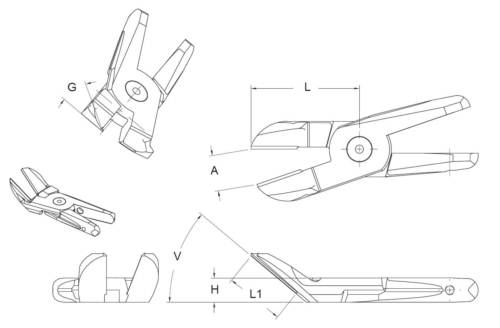 Alicate Lâmina Longa Ângulo 40/30 Graus