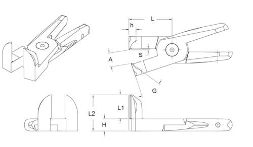 Alicate Lâmina Longa Ângulo 90 Graus
