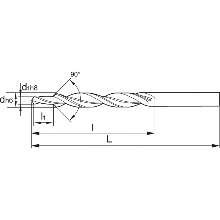BROCA ESCALONADAS 90° HM SéRIE CURTA NDF KERFOLG A1780