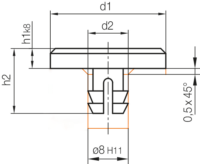 Botões de Encosto c/ Munhão