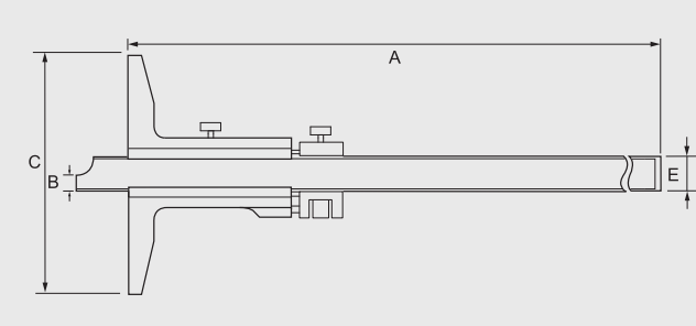 Alpa -DIN 862 Paquímetro de Profundidade de Corrediça ± 0.05 mm