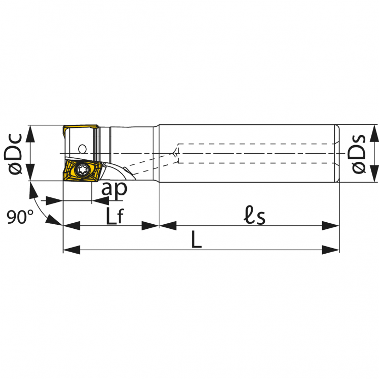 TUNGALOY FRESA DE CANTO DIREITO - LADO úNICO ALU