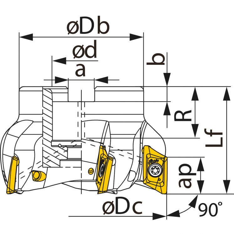 TUNGALOY FRESA DE CANTO DIREITO - LADO úNICO ALU