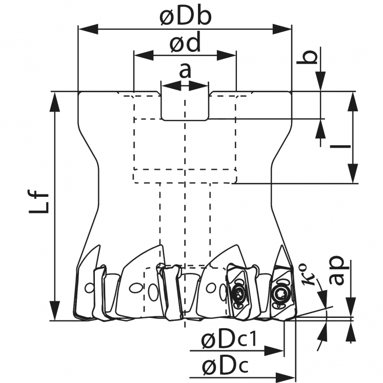 TUNGALOY FRESA HIGH FEED PARA PASTILHAS DE LADO DUPLO