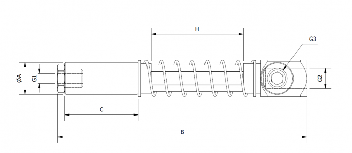 Braço de Vácuo com Mola e Corpo Liso
