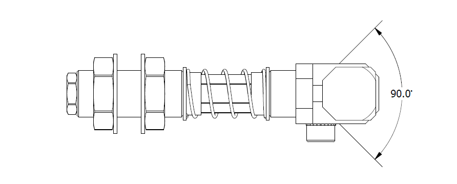 Braço de Vácuo com Mola e Corpo Roscado (Não Rotativo) e Cabeça Giratória