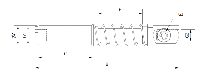 Braço de Vácuo com Mola e Corpo Liso (Rotativo)