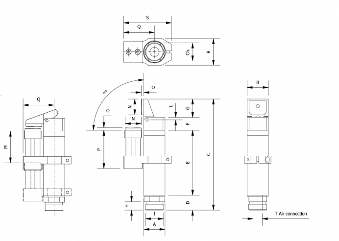 Pinças de Dedo de 95º com Batente