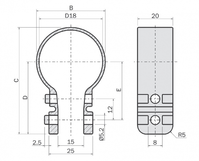 Braçadeira em Aço para Alicates Pneumáticos