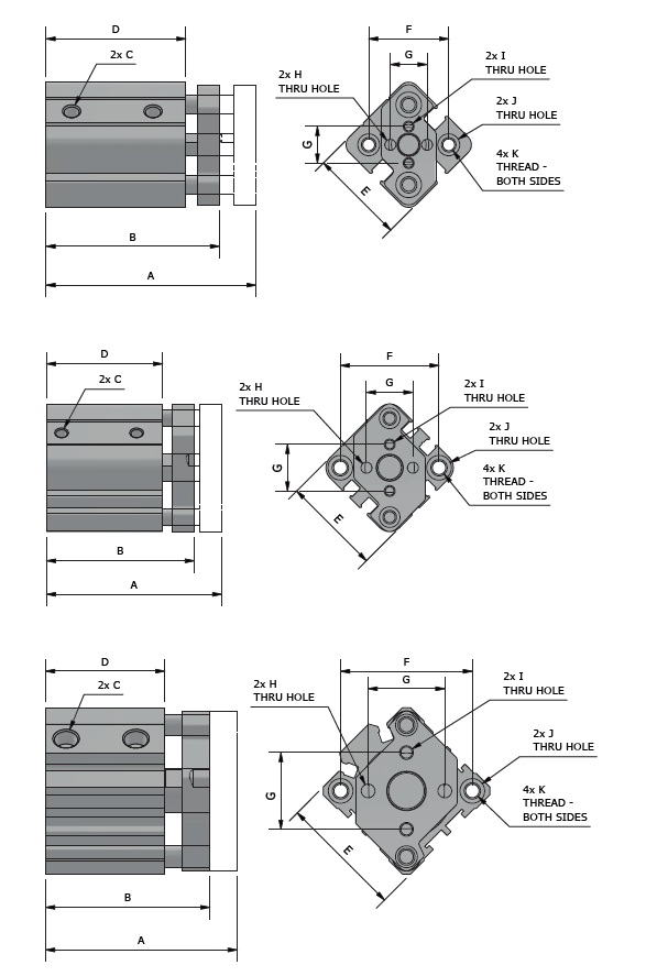 Cilindro Compacto, Tipo Haste Guia