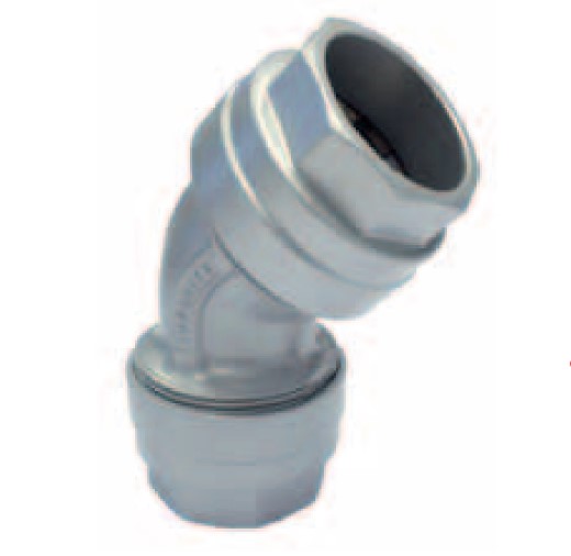 CONEXãO INTERMEDIáRIA TIPO COTOVELO A 135º EM ALUMíNIO