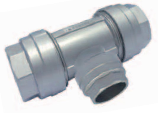 CONEXãO EM T PARA DRENAGEM DE CONDENSADOS, ALUMíNIO