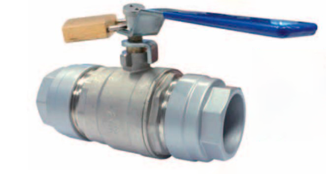 VáLVULA ESFERA 2 VIAS ALUMíNIO COM CADEADO