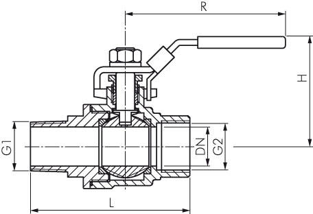 Parafuso de aço inoxidável em válvulas esfera de 2 partes, design leve, furo completo, PN 63 (Eco-Line)