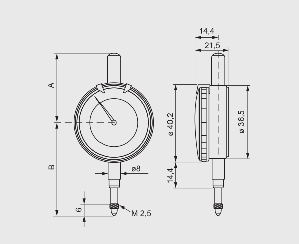 Alpa - Comparador Centesimal Ø40mm