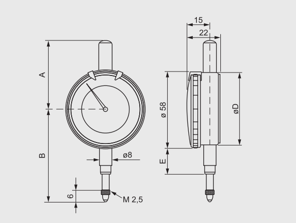 Alpa - Comparador Centesimal Ø58mm