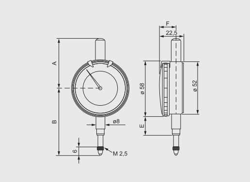 Alpa - Comparador Milimétrico Ø58mm