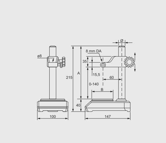 Alpa - Suporte para Comparador com Movimento Micrométrico