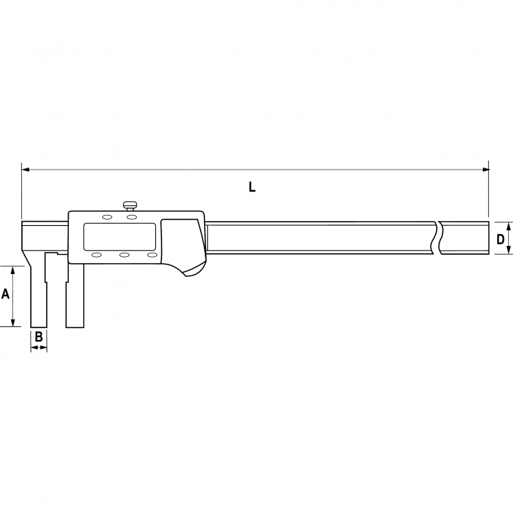 ALPA AA077 PAQUIMETRO DIGITAL P/INTERIOR DE RANHURAS D0160