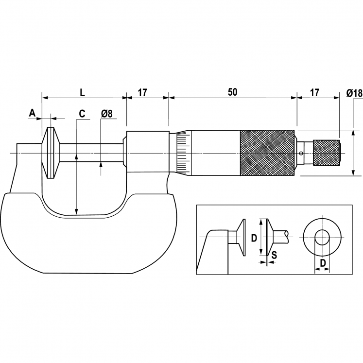 ALPA BB075 MICROMETRO ANALOGICO PARA ENGRENAGENS D1370