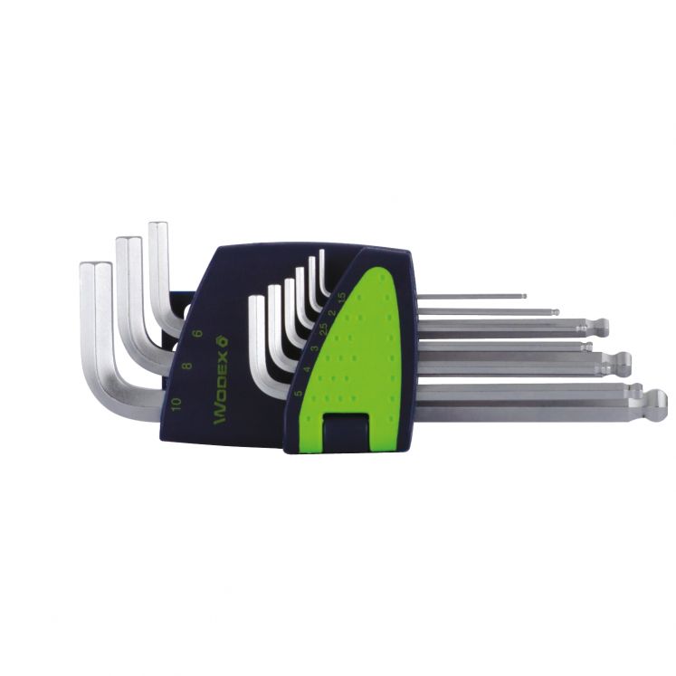 WODEX KIT DE CHAVES EM L SEXTAVADAS LONGAS COM PONTAS ESFERICAS E  MAGNETICO